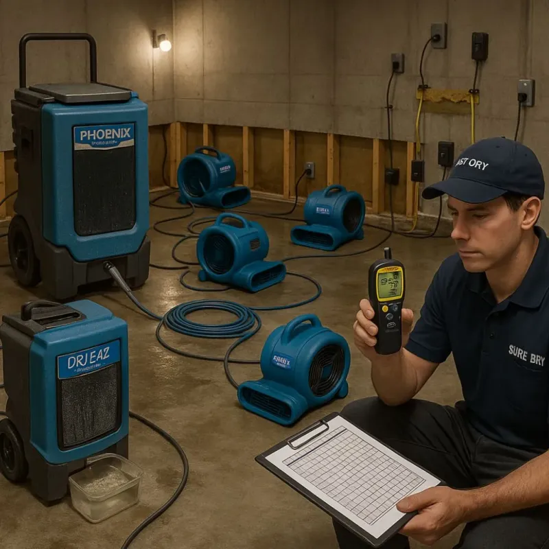 Structural Drying and Dehumidification process in Bartolo, PR